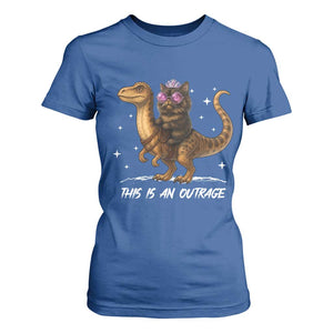 Dungeon Cat This Is An Outrage T Shirt For Women Funny Princess Kitten Dinosaur TS11 Royal Blue Print Your Wear