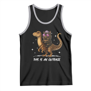 Dungeon Cat This Is An Outrage Tank Top Funny Princess Kitten Dinosaur TS11 Black Athletic Heather Print Your Wear