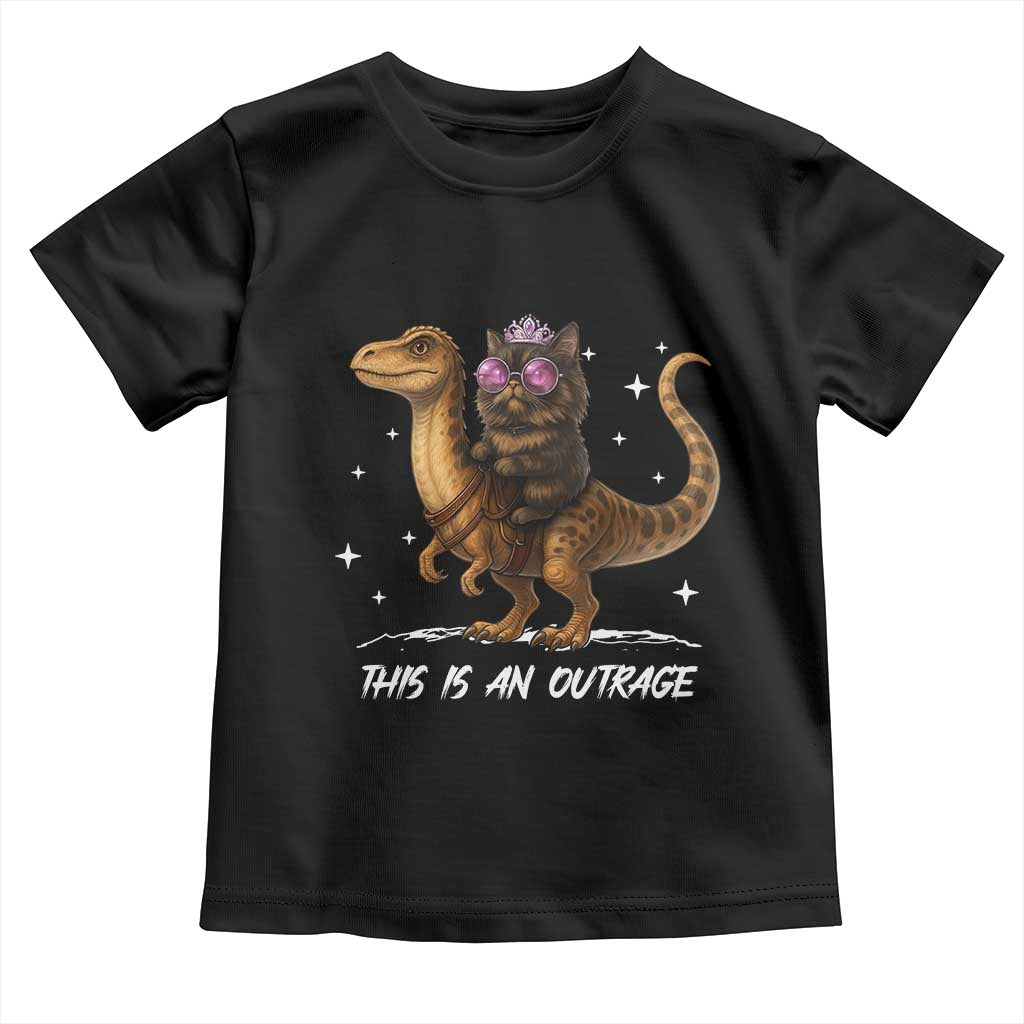 Dungeon Cat This Is An Outrage Toddler T Shirt Funny Princess Kitten Dinosaur TS11 Black Print Your Wear