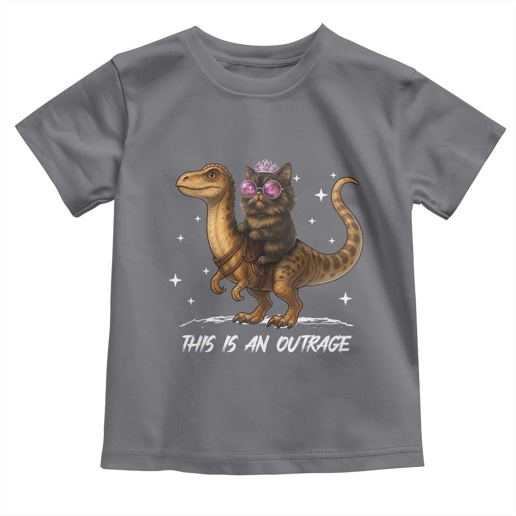 Dungeon Cat This Is An Outrage Toddler T Shirt Funny Princess Kitten Dinosaur TS11 Charcoal Print Your Wear