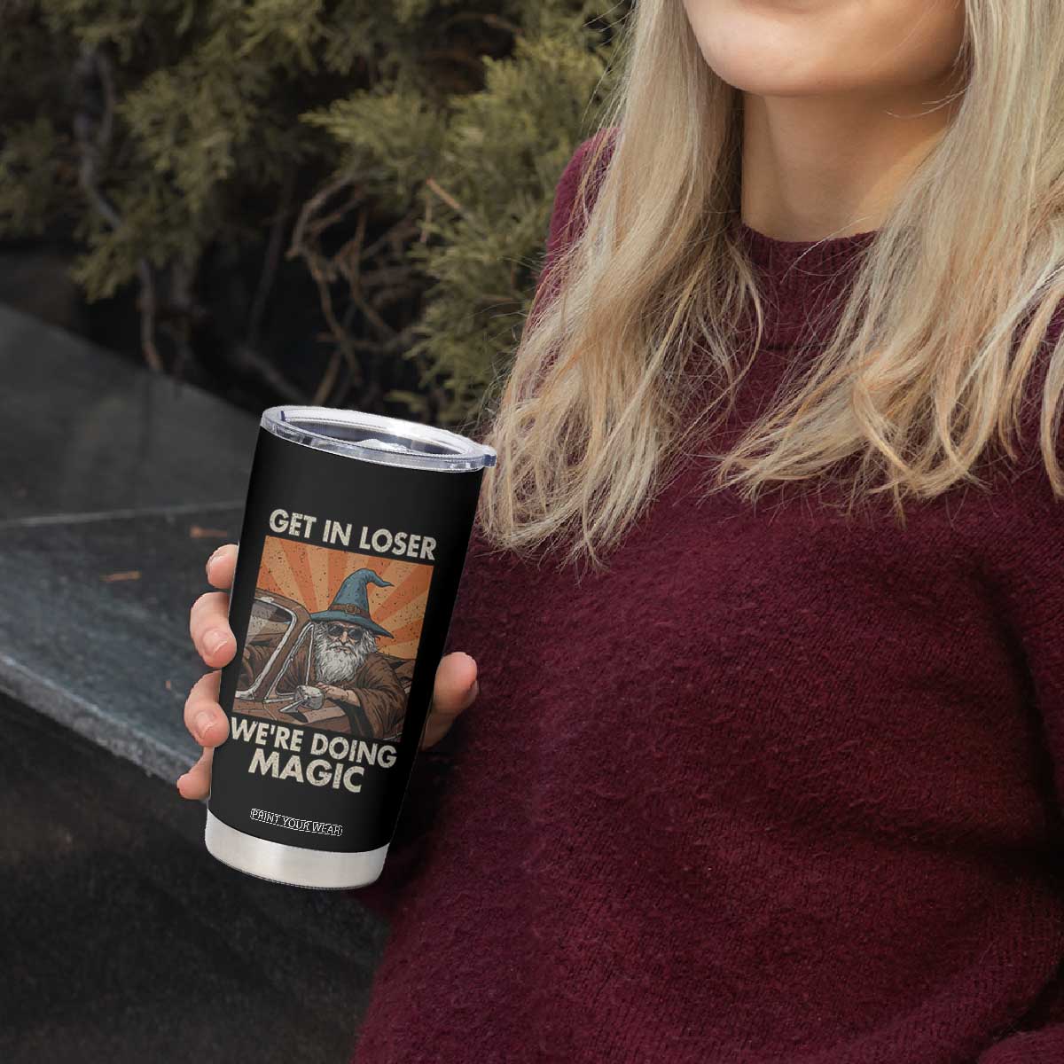 Funny Wizard RPG Gamer Tumbler Cup Get In Loser We Are Doing Magic TS11 Print Your Wear