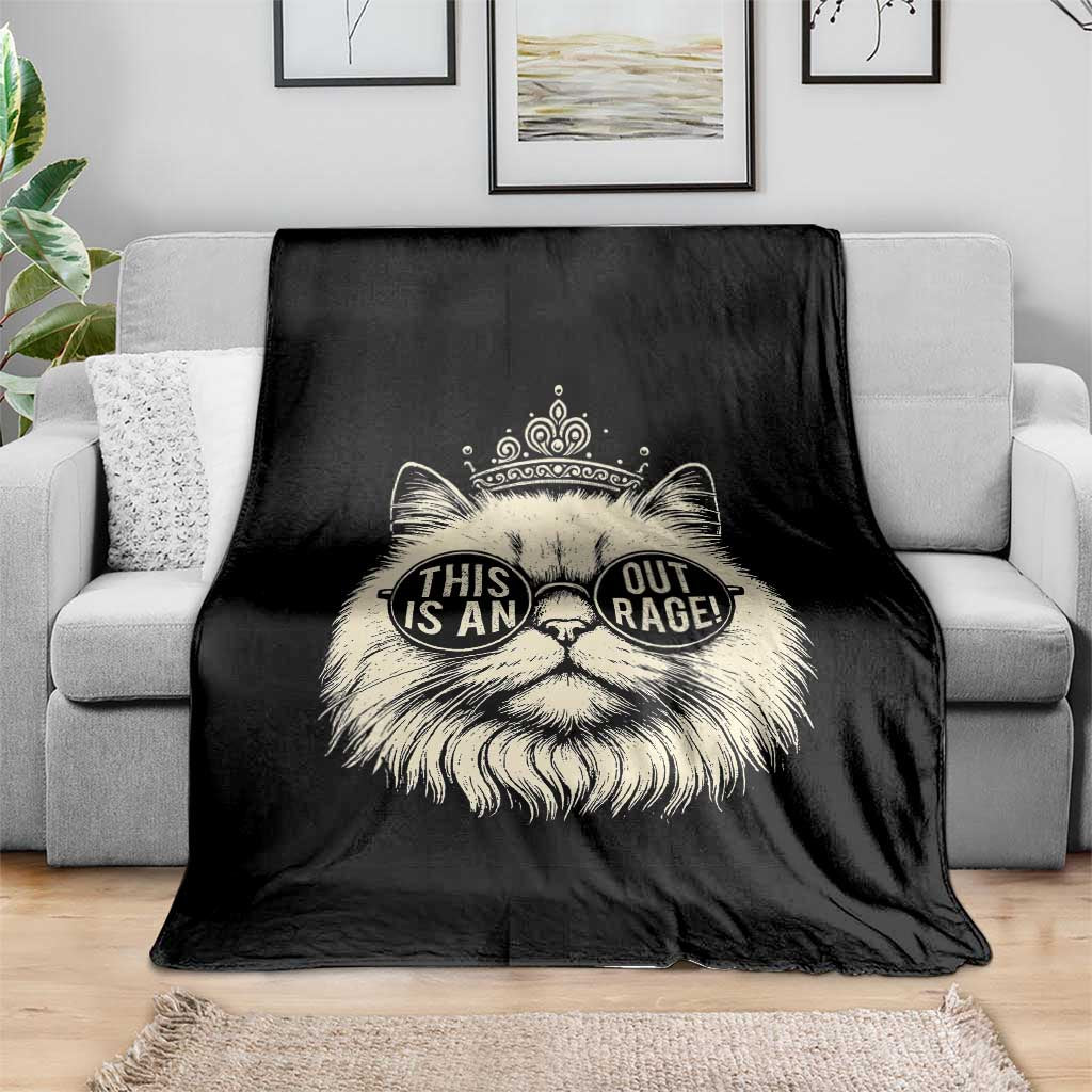 Dungeon Cat This Is An Outrage Throw Blanket Funny Princess Kitten TS11 Print Your Wear