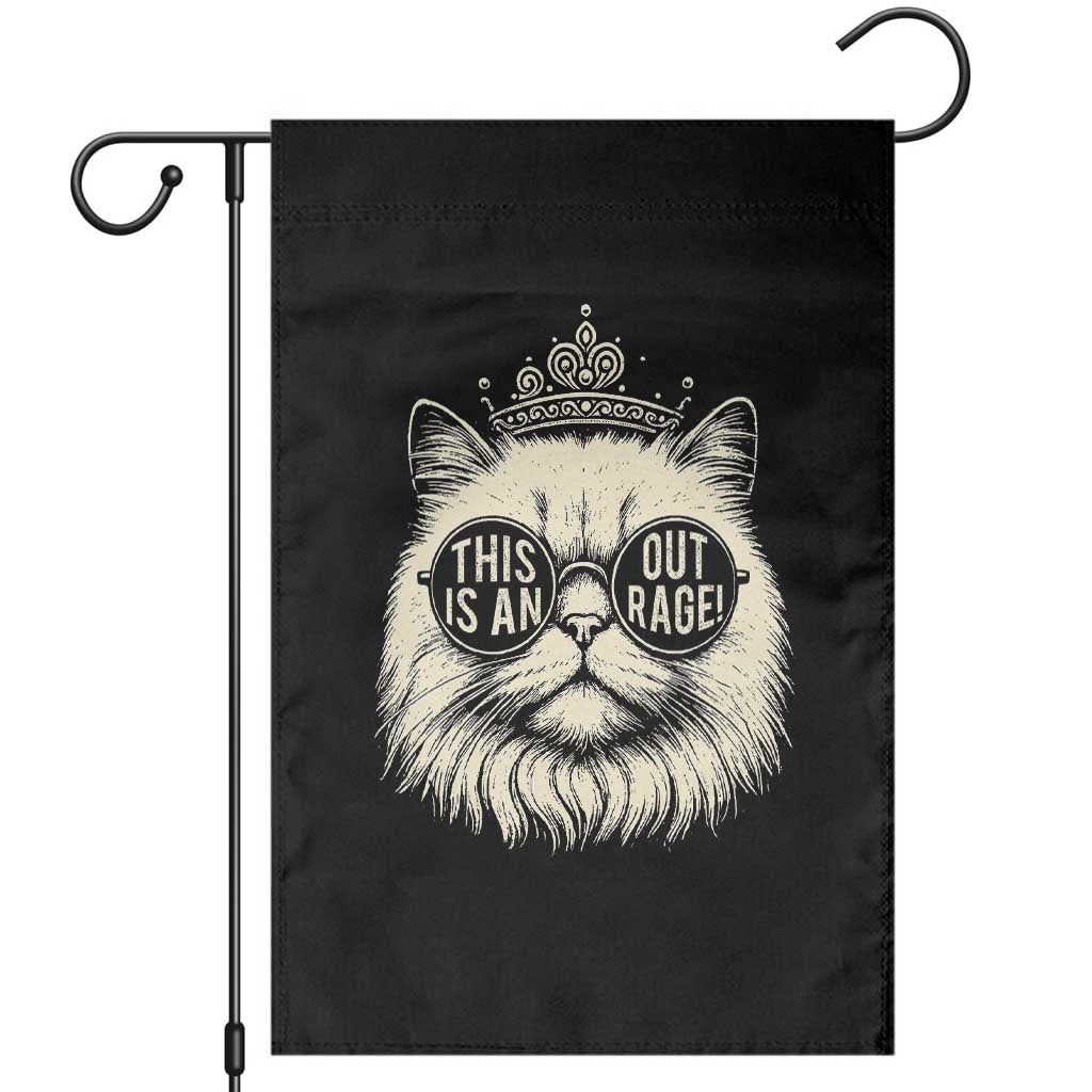 Dungeon Cat This Is An Outrage Garden Flag Funny Princess Kitten TS11 Black Print Your Wear