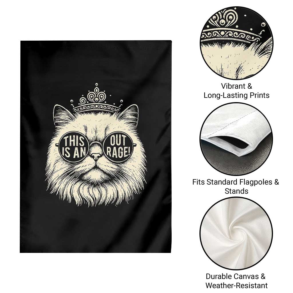 Dungeon Cat This Is An Outrage Garden Flag Funny Princess Kitten TS11 Print Your Wear