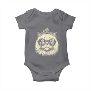 Dungeon Cat This Is An Outrage Baby Onesie Funny Princess Kitten TS11 Charcoal Print Your Wear