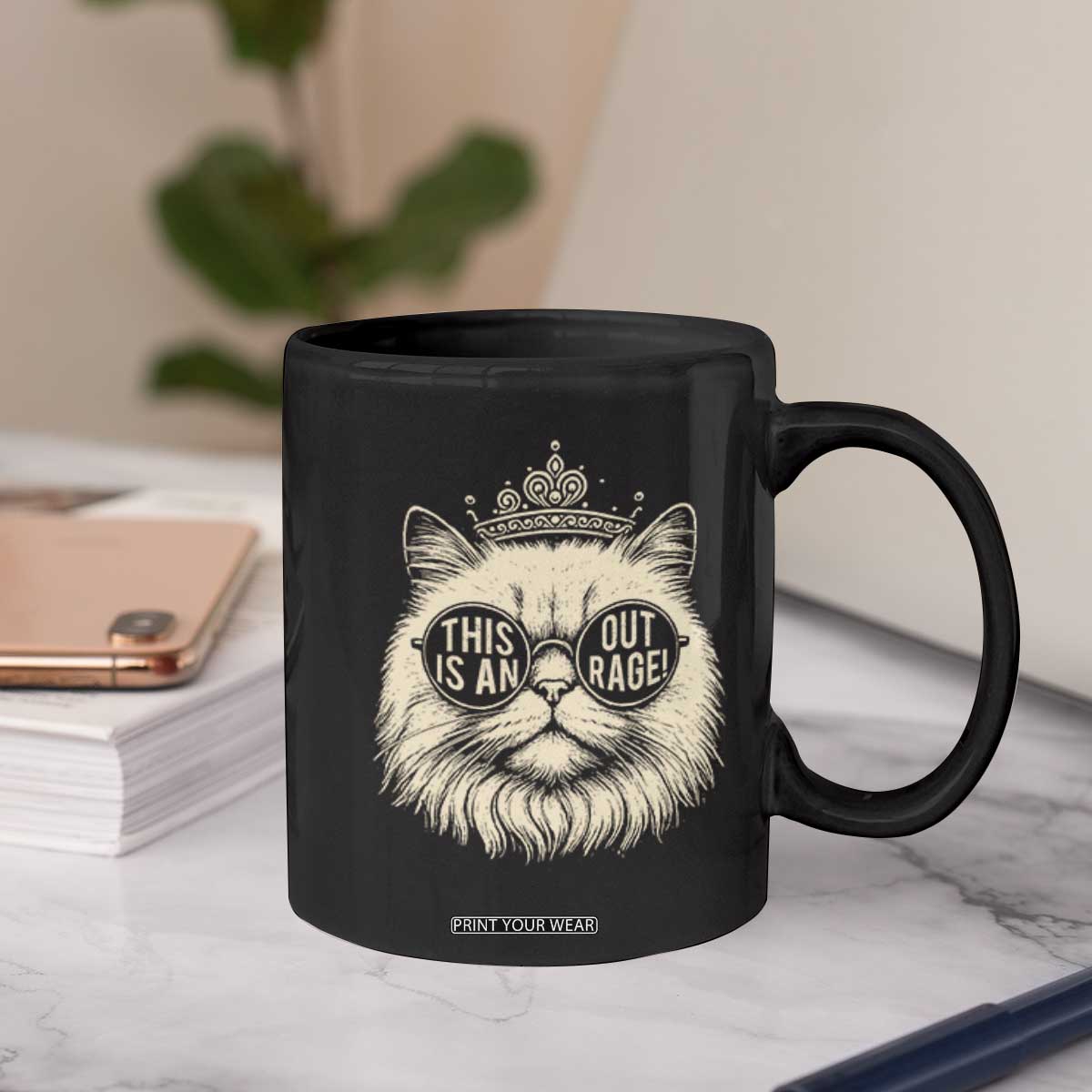 Dungeon Cat This Is An Outrage Coffee Mug Funny Princess Kitten TS11 Print Your Wear