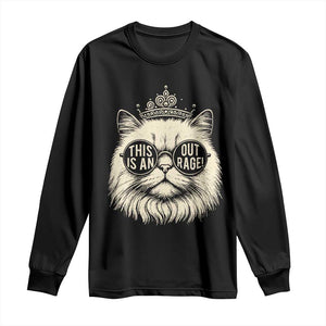 Dungeon Cat This Is An Outrage Long Sleeve Shirt Funny Princess Kitten TS11 Black Print Your Wear