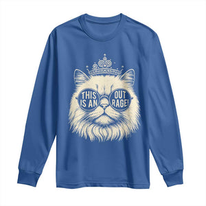 Dungeon Cat This Is An Outrage Long Sleeve Shirt Funny Princess Kitten TS11 Royal Blue Print Your Wear