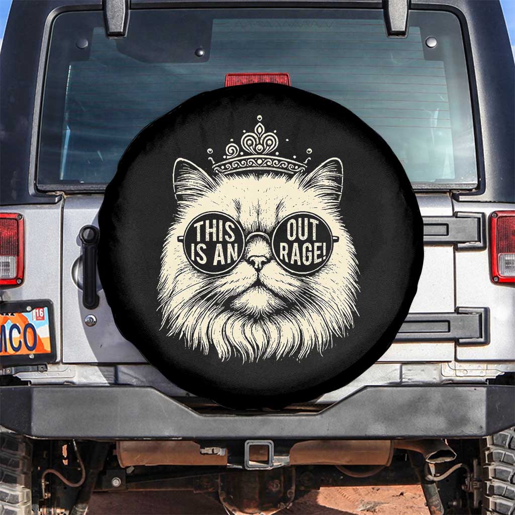 Dungeon Cat This Is An Outrage Spare Tire Cover Funny Princess Kitten TS11 No hole Black Print Your Wear