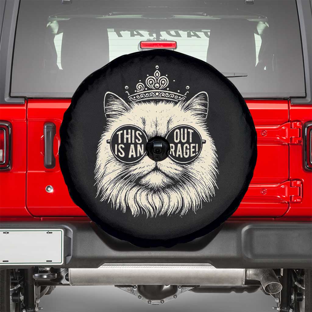 Dungeon Cat This Is An Outrage Spare Tire Cover Funny Princess Kitten TS11 Black Print Your Wear
