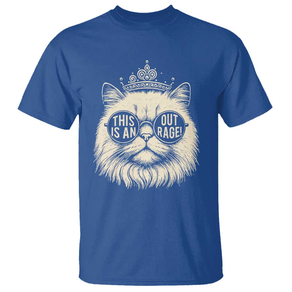 Dungeon Cat This Is An Outrage T Shirt Funny Princess Kitten TS11 Royal Blue Print Your Wear