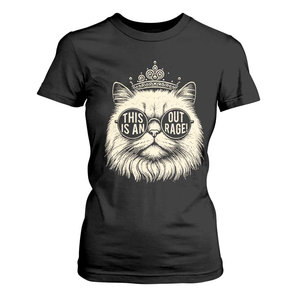 Dungeon Cat This Is An Outrage T Shirt For Women Funny Princess Kitten TS11 Black Print Your Wear