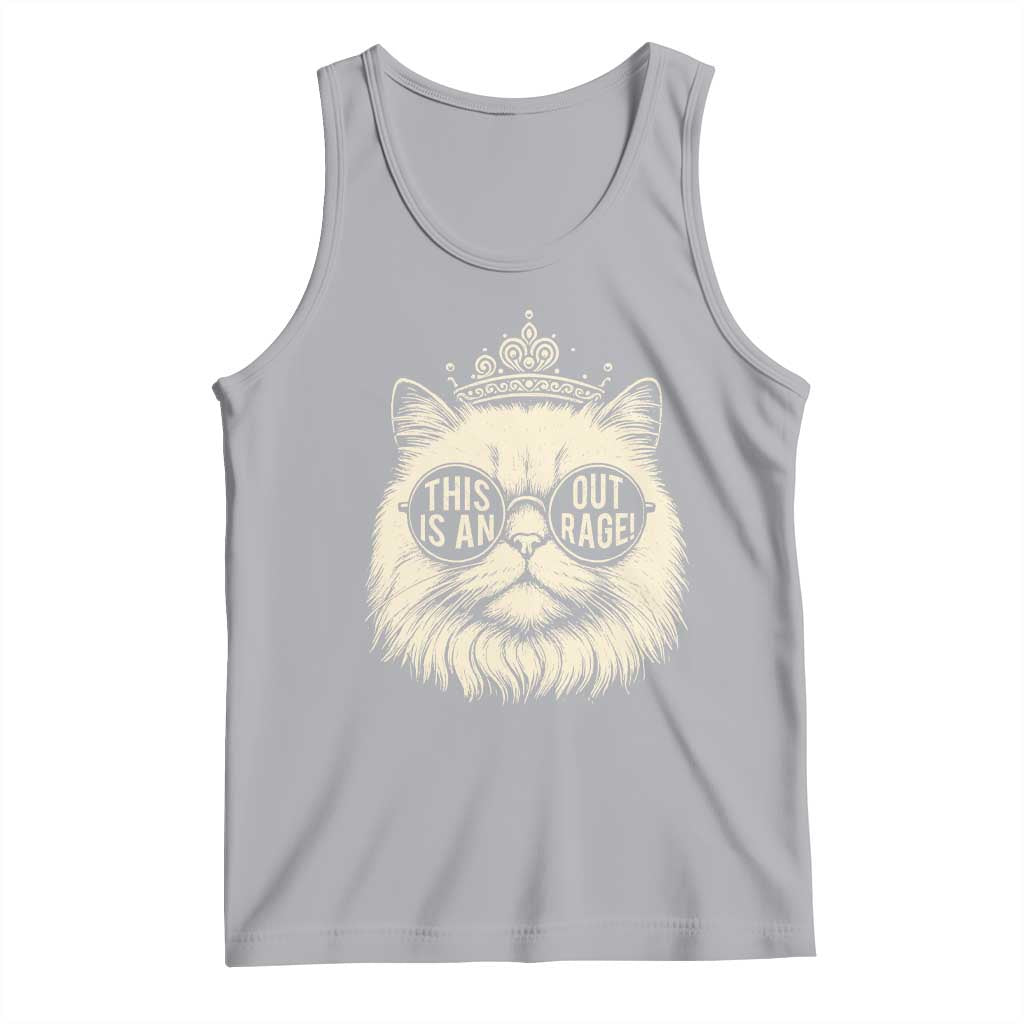 Dungeon Cat This Is An Outrage Tank Top Funny Princess Kitten TS11 Athletic Heather Print Your Wear
