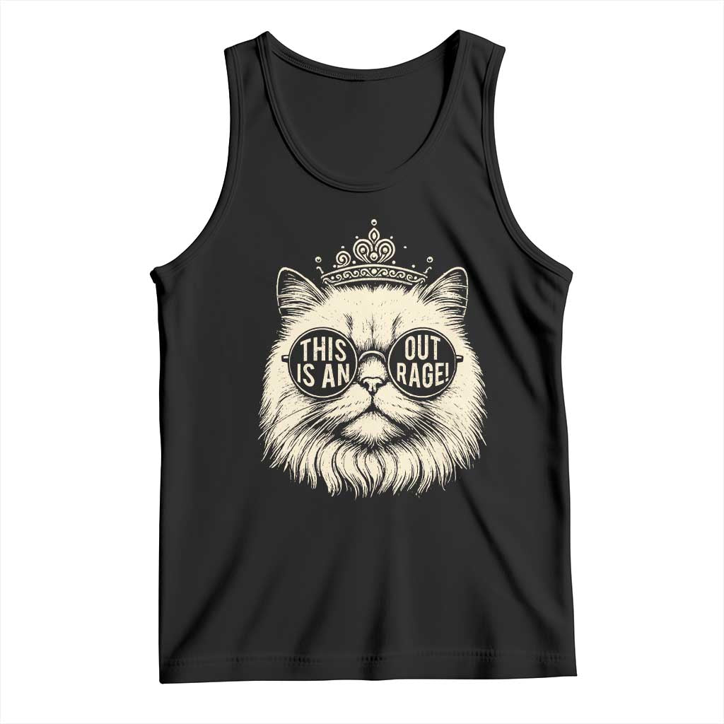 Dungeon Cat This Is An Outrage Tank Top Funny Princess Kitten TS11 Black Print Your Wear