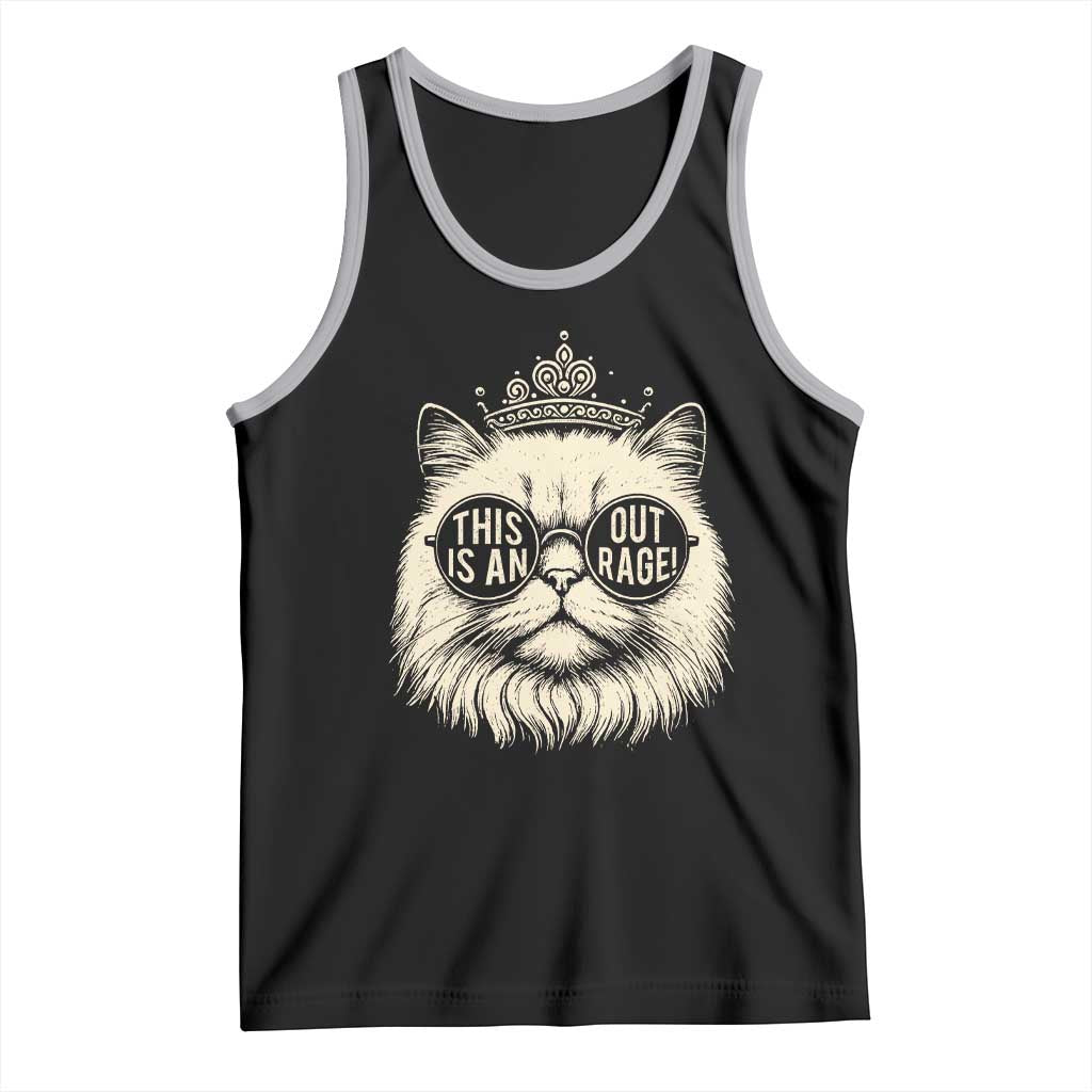 Dungeon Cat This Is An Outrage Tank Top Funny Princess Kitten TS11 Black Athletic Heather Print Your Wear