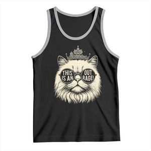 Dungeon Cat This Is An Outrage Tank Top Funny Princess Kitten TS11 Black Athletic Heather Print Your Wear