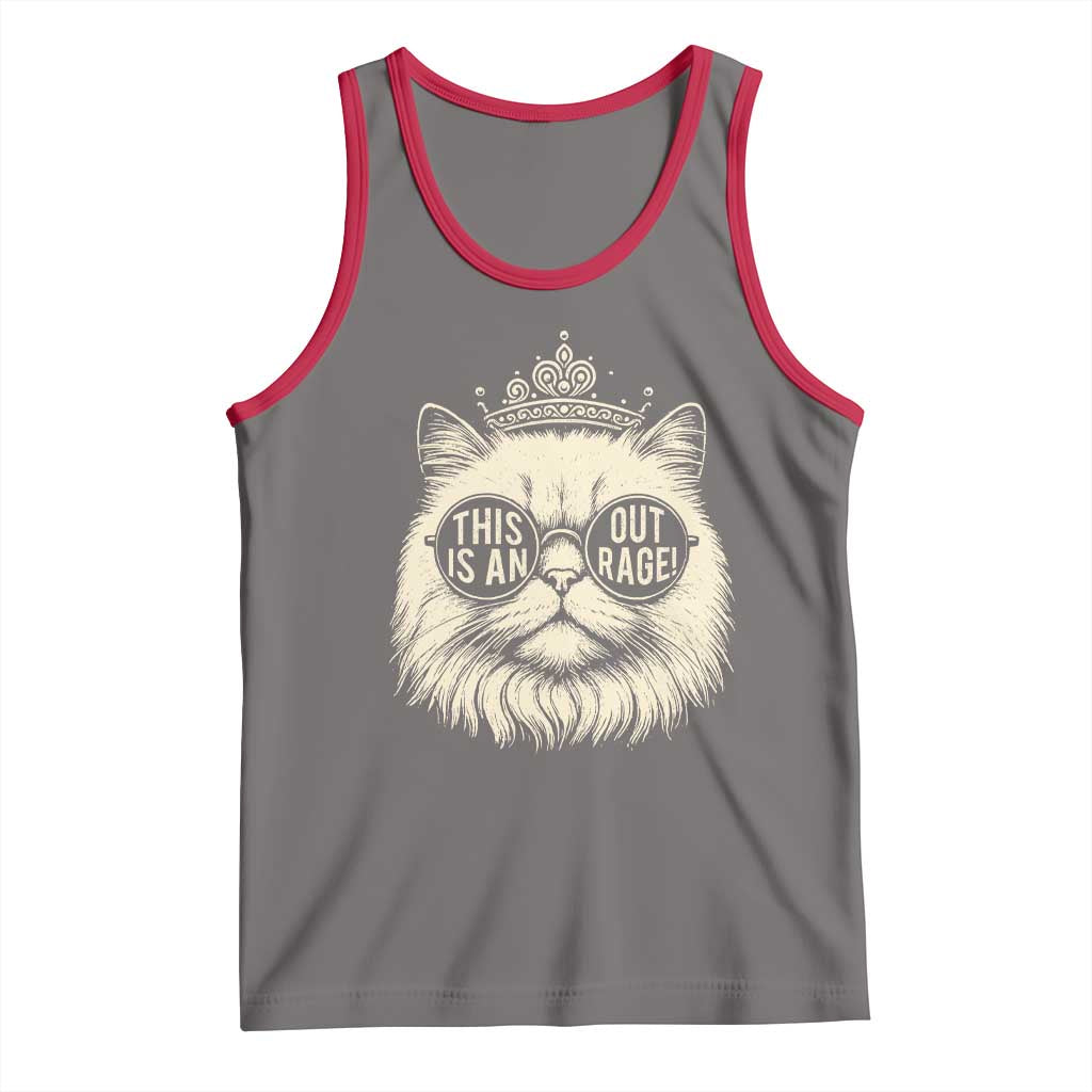 Dungeon Cat This Is An Outrage Tank Top Funny Princess Kitten TS11 Deep Heather Red Print Your Wear