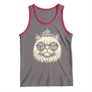 Dungeon Cat This Is An Outrage Tank Top Funny Princess Kitten TS11 Deep Heather Red Print Your Wear