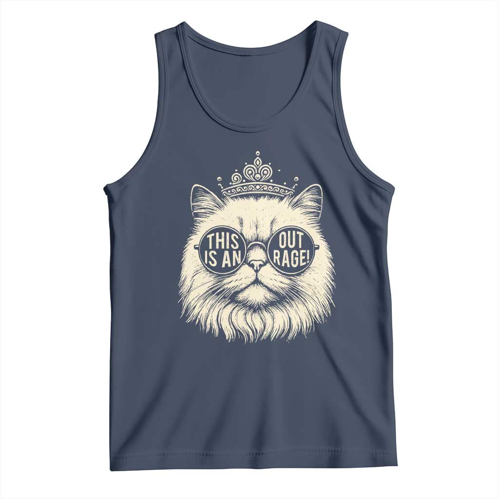 Dungeon Cat This Is An Outrage Tank Top Funny Princess Kitten TS11 Navy Print Your Wear