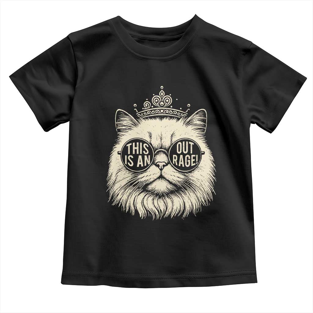 Dungeon Cat This Is An Outrage Toddler T Shirt Funny Princess Kitten TS11 Black Print Your Wear