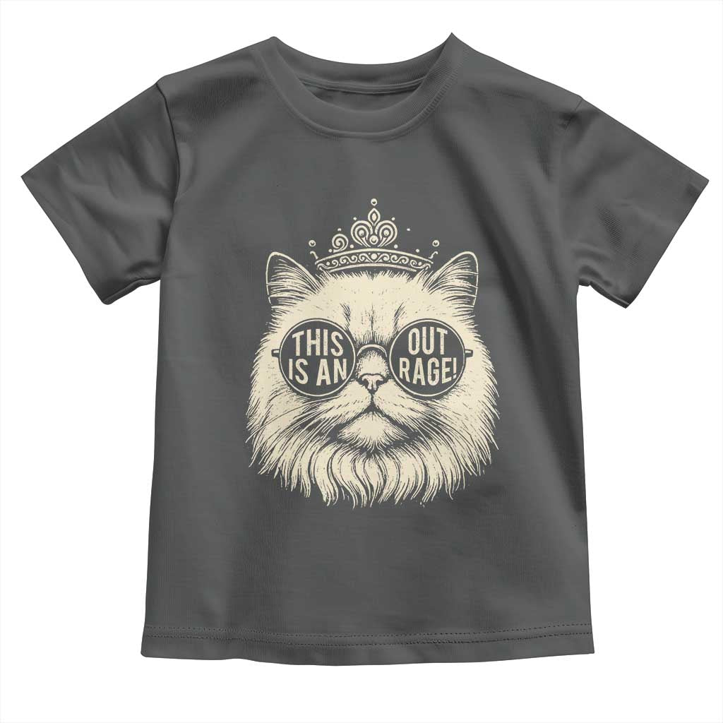 Dungeon Cat This Is An Outrage Toddler T Shirt Funny Princess Kitten TS11 Dark Heather Print Your Wear