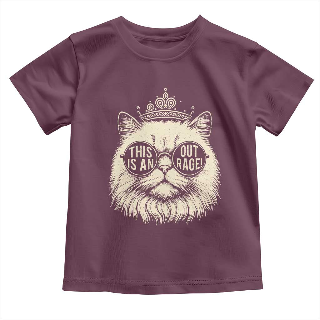 Dungeon Cat This Is An Outrage Toddler T Shirt Funny Princess Kitten TS11 Maroon Print Your Wear