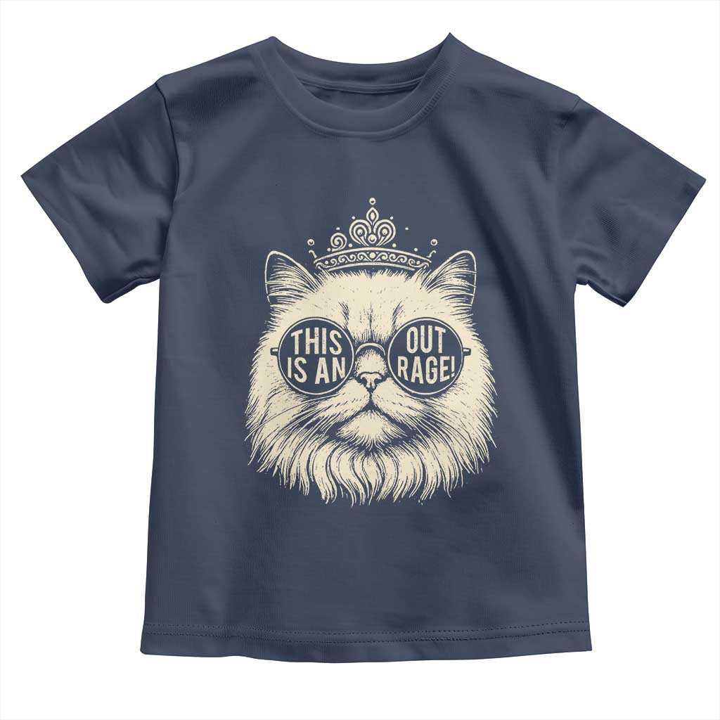 Dungeon Cat This Is An Outrage Toddler T Shirt Funny Princess Kitten TS11 Navy Print Your Wear