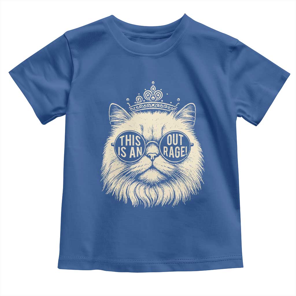 Dungeon Cat This Is An Outrage Toddler T Shirt Funny Princess Kitten TS11 Royal Blue Print Your Wear