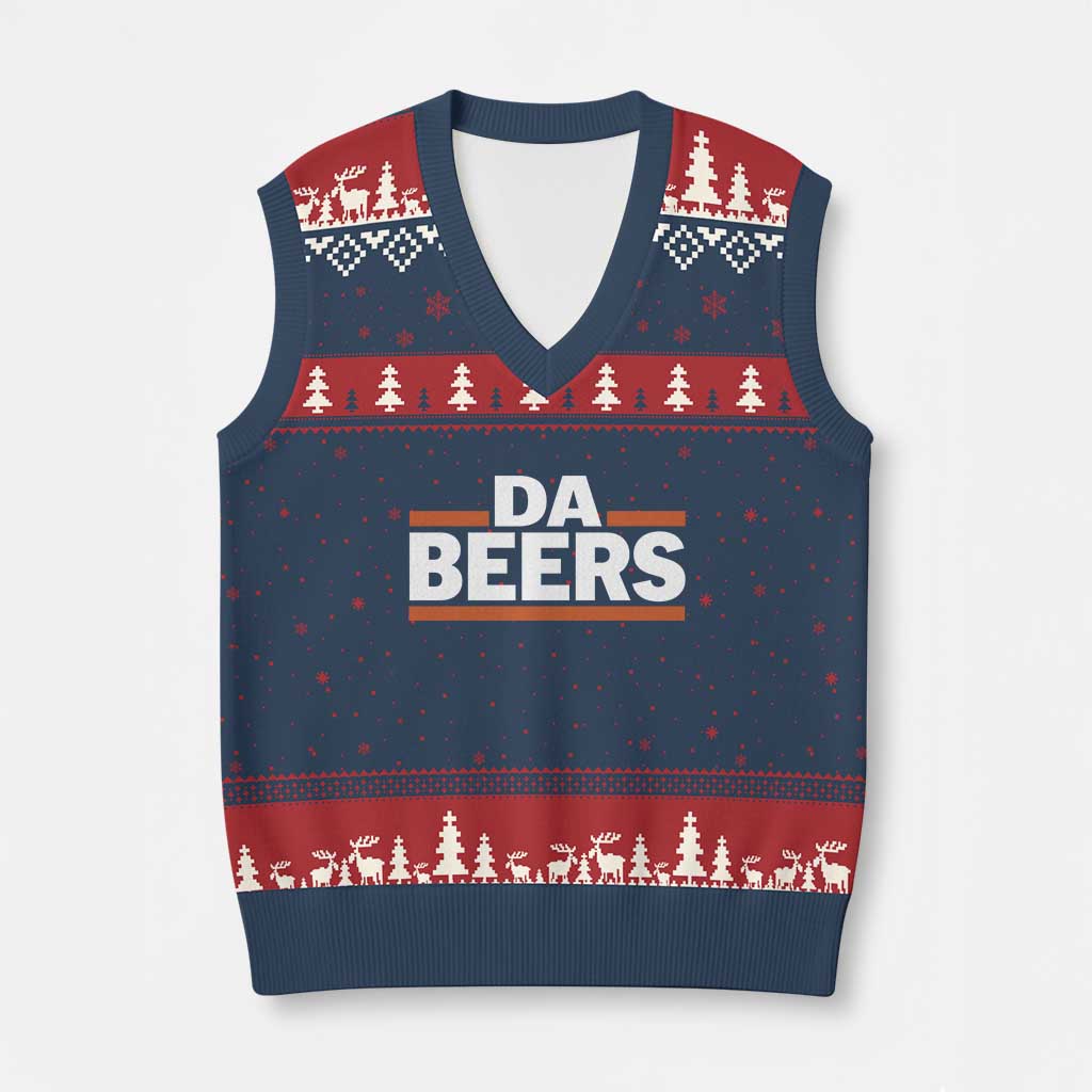 Funny Chicago Beer Lover V-Neck Knit Sweater Vest Beer Day Drinking Party TS11 Navy Red Print Your Wear