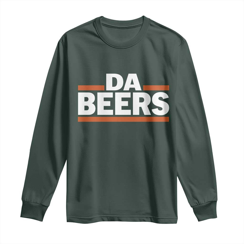 Funny Chicago Beer Lover Long Sleeve Shirt Beer Day Drinking Party TS11 Dark Forest Green Print Your Wear
