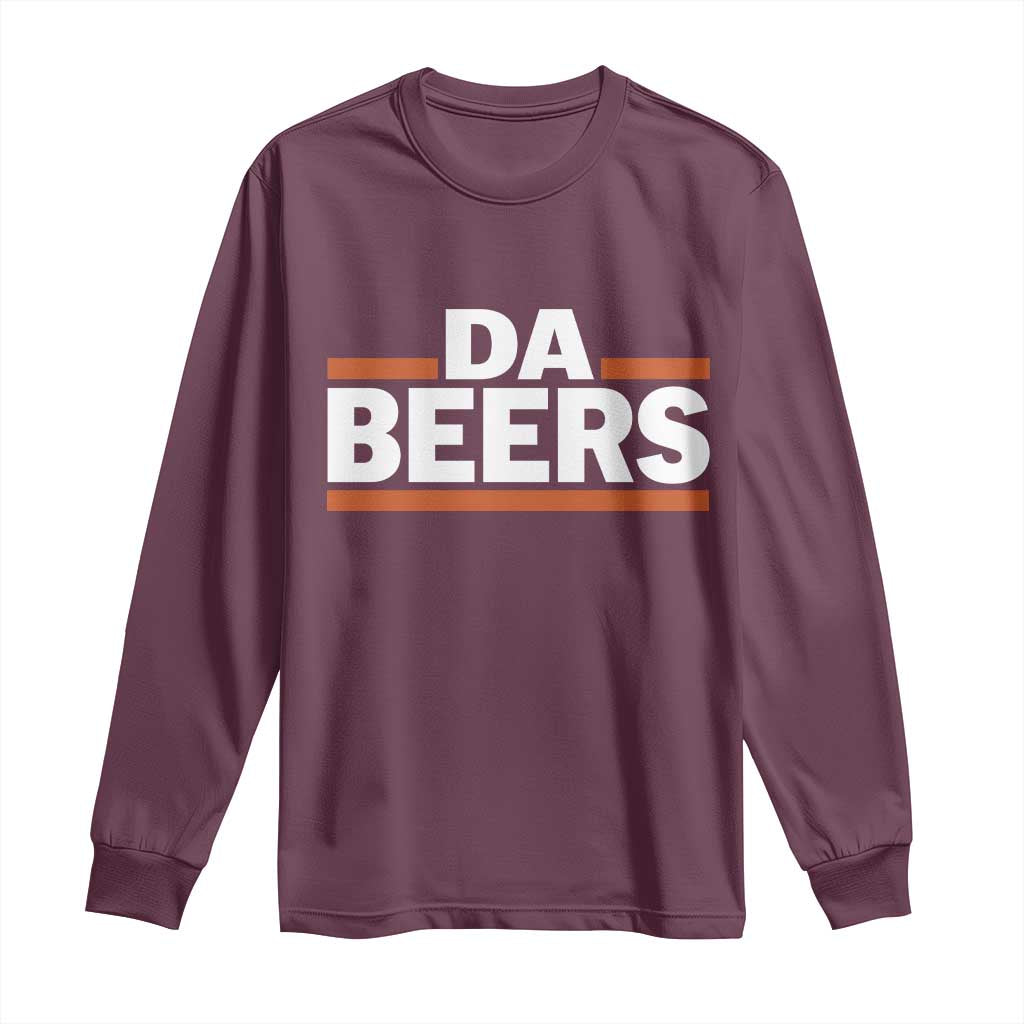 Funny Chicago Beer Lover Long Sleeve Shirt Beer Day Drinking Party TS11 Maroon Print Your Wear