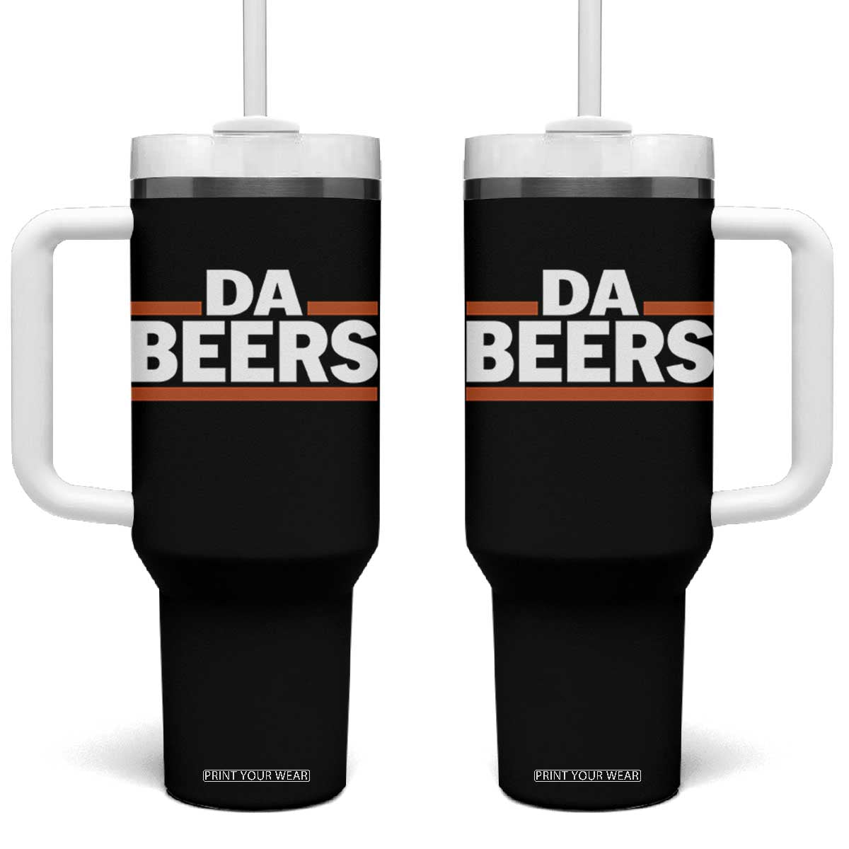Funny Chicago Beer Lover Tumbler With Handle Beer Day Drinking Party TS11 One Size: 40 oz Black Print Your Wear