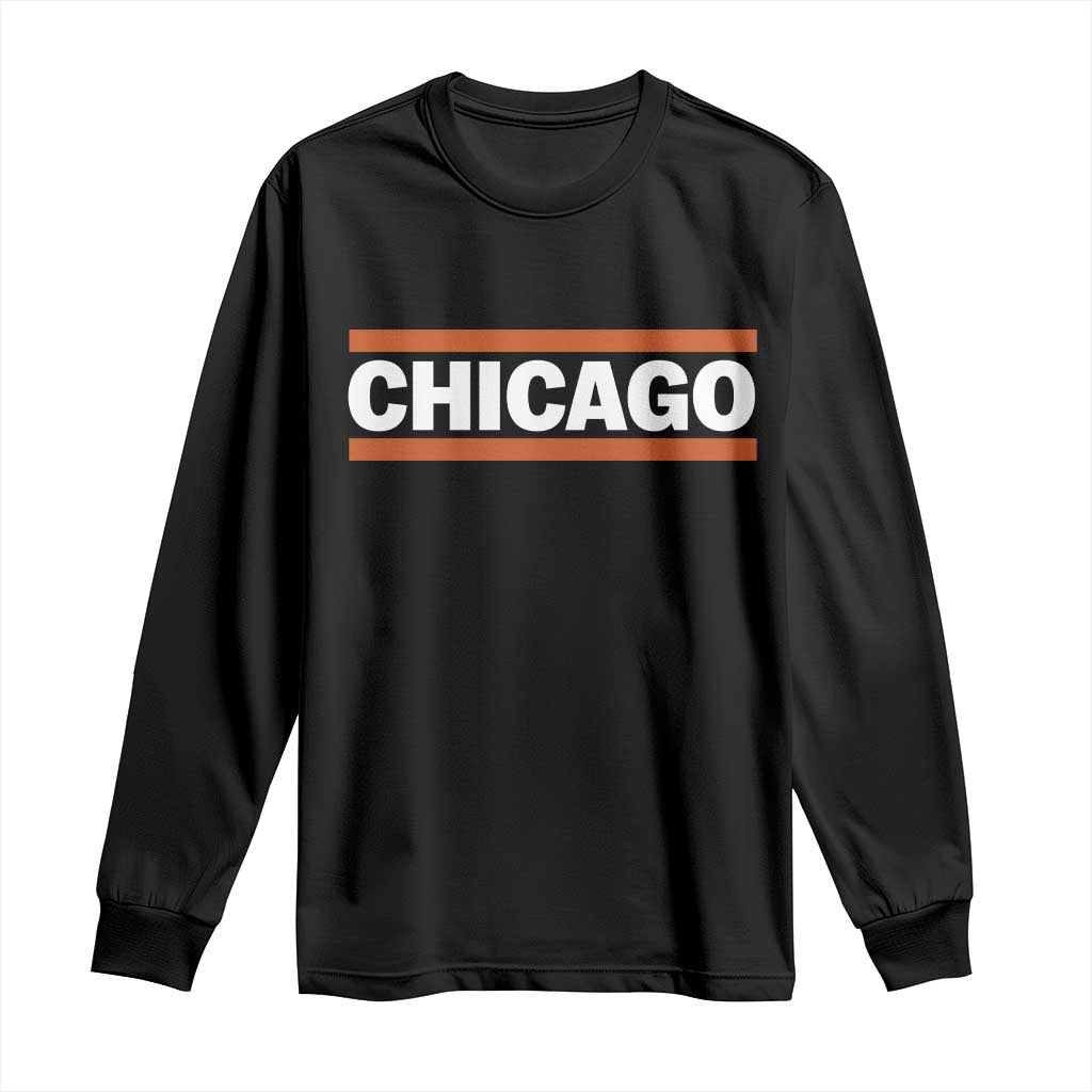 Chicago Long Sleeve Shirt Classic Retro City Illinois IL Lake Michigan Midwest Pride TS11 Black Print Your Wear