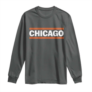 Chicago Long Sleeve Shirt Classic Retro City Illinois IL Lake Michigan Midwest Pride TS11 Dark Heather Print Your Wear