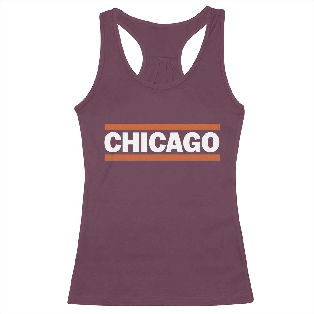 Chicago Racerback Tank Top Classic Retro City Illinois IL Lake Michigan Midwest Pride TS11 Maroon Print Your Wear