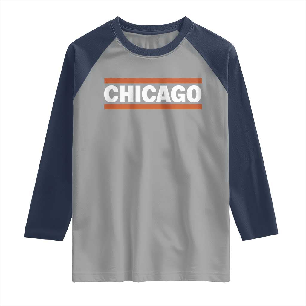 Chicago Raglan Shirt Classic Retro City Illinois IL Lake Michigan Midwest Pride TS11 Sport Gray Navy Print Your Wear