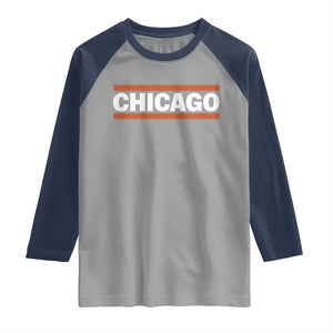 Chicago Raglan Shirt Classic Retro City Illinois IL Lake Michigan Midwest Pride TS11 Sport Gray Navy Print Your Wear