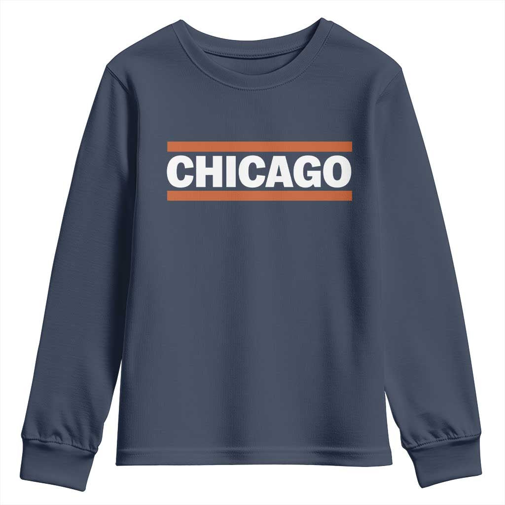 Chicago Youth Sweatshirt Classic Retro City Illinois IL Lake Michigan Midwest Pride TS11 Navy Print Your Wear