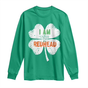 Funny Irish St Patrick's Day I Am The Redhead Long Sleeve Shirt Vintage Clover Shamrock TS11 Irish Green Print Your Wear