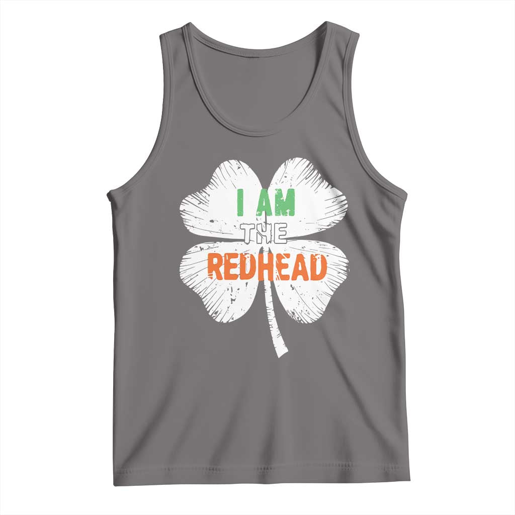 Funny Irish St Patrick's Day I Am The Redhead Tank Top Vintage Clover Shamrock TS11 Deep Heather Print Your Wear