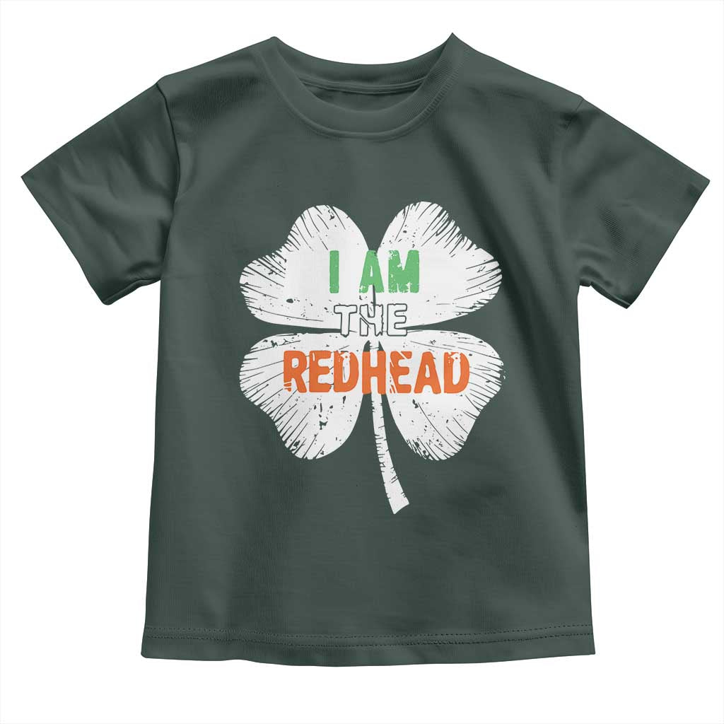 Funny Irish St Patrick's Day I Am The Redhead Toddler T Shirt Vintage Clover Shamrock TS11 Dark Forest Green Print Your Wear