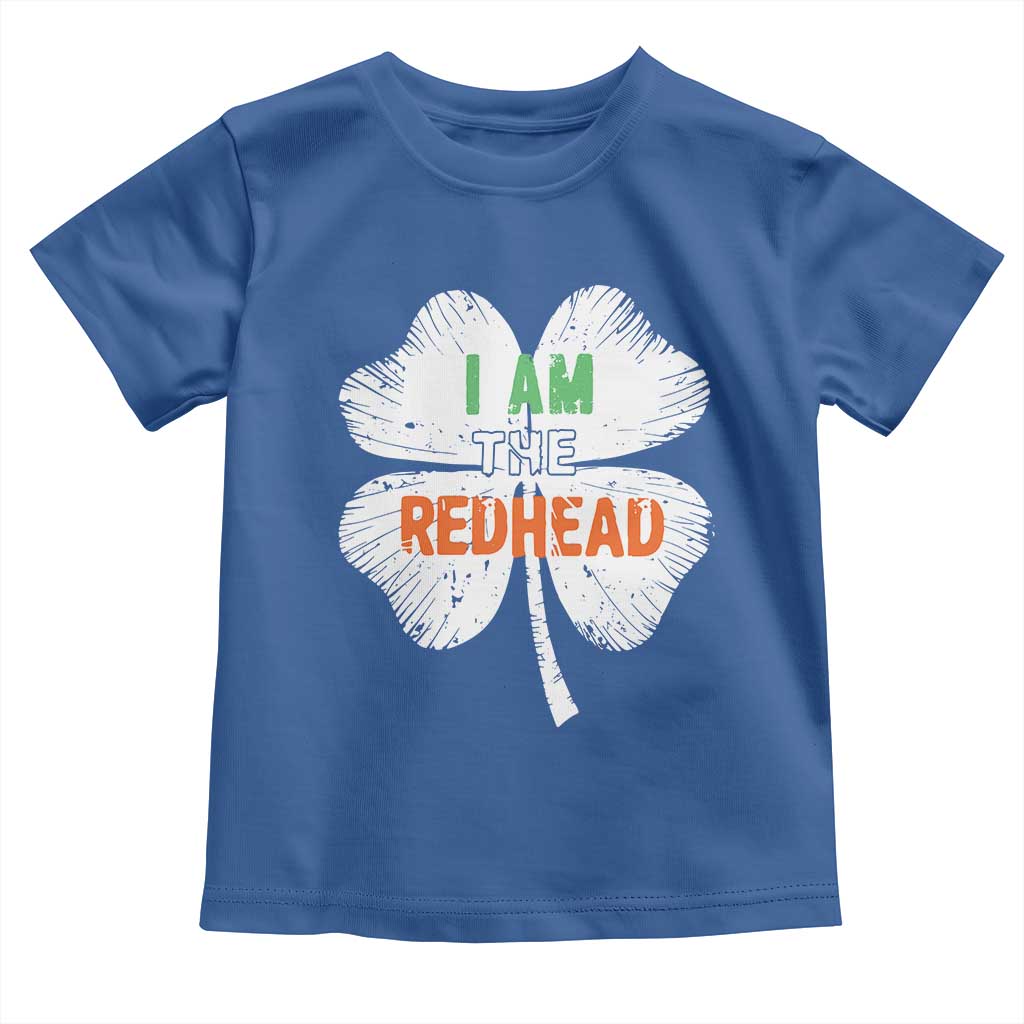 Funny Irish St Patrick's Day I Am The Redhead Toddler T Shirt Vintage Clover Shamrock TS11 Royal Blue Print Your Wear