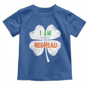 Funny Irish St Patrick's Day I Am The Redhead Toddler T Shirt Vintage Clover Shamrock TS11 Royal Blue Print Your Wear