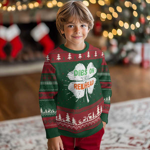 Funny Irish St Patrick's Day Dibs On The Redhead Knit Sweatshirt Vintage Clover Shamrock TS11 Christmas Print Your Wear