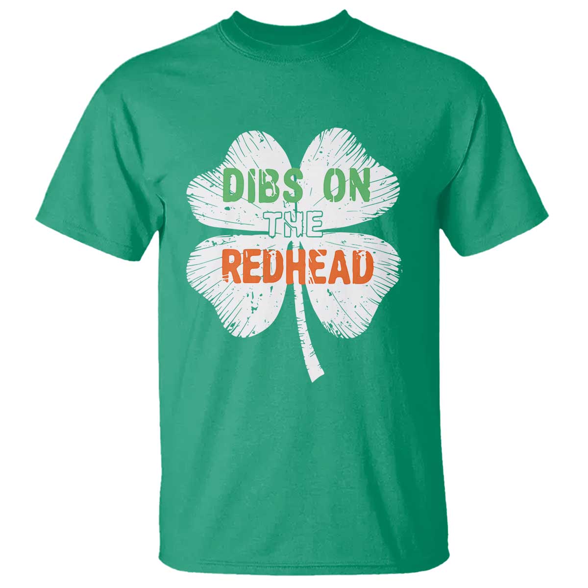 Funny Irish St Patrick's Day Dibs On The Redhead T Shirt Vintage Clover Shamrock TS11 Irish Green Print Your Wear