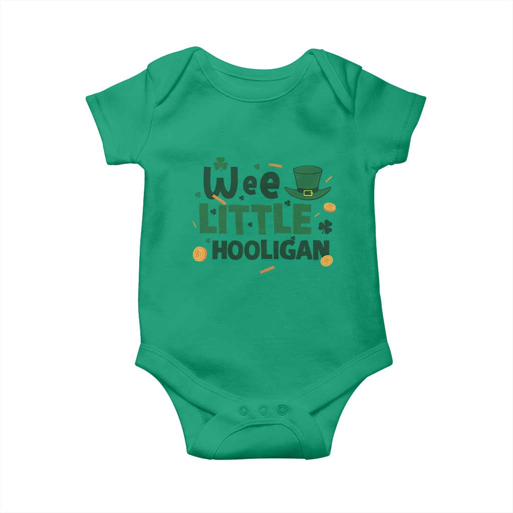 Funny St Patrick's Day Wee Little Hooligan Baby Onesie Shamrock TS11 Irish Green Print Your Wear