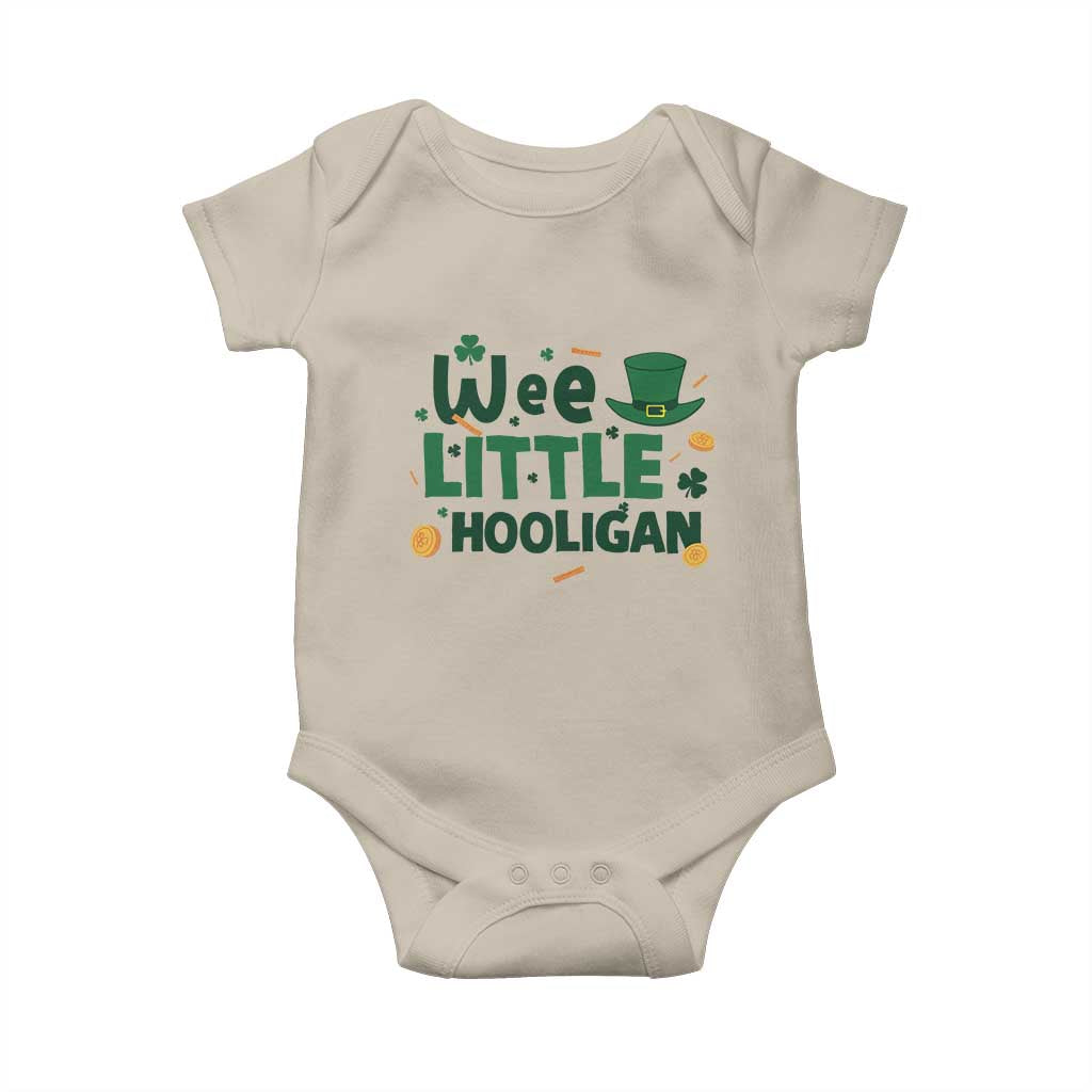 Funny St Patrick's Day Wee Little Hooligan Baby Onesie Shamrock TS11 Sand Print Your Wear