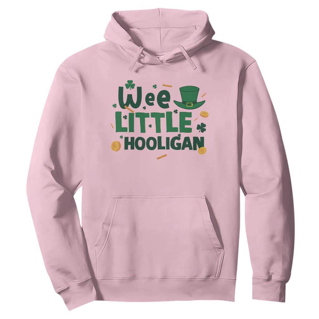 Funny St Patrick's Day Wee Little Hooligan Hoodie Shamrock TS11 Light Pink Print Your Wear