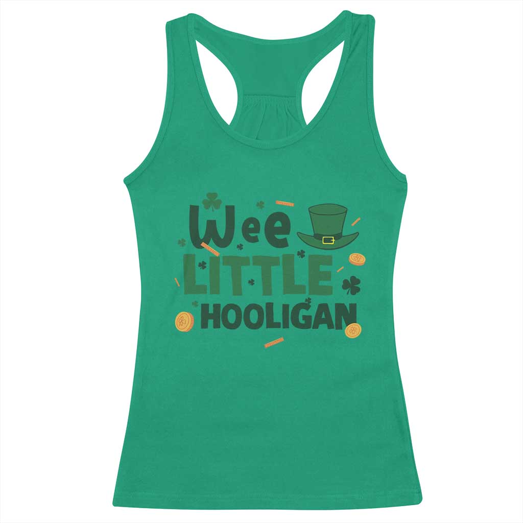 Funny St Patrick's Day Wee Little Hooligan Racerback Tank Top Shamrock TS11 Irish Green Print Your Wear