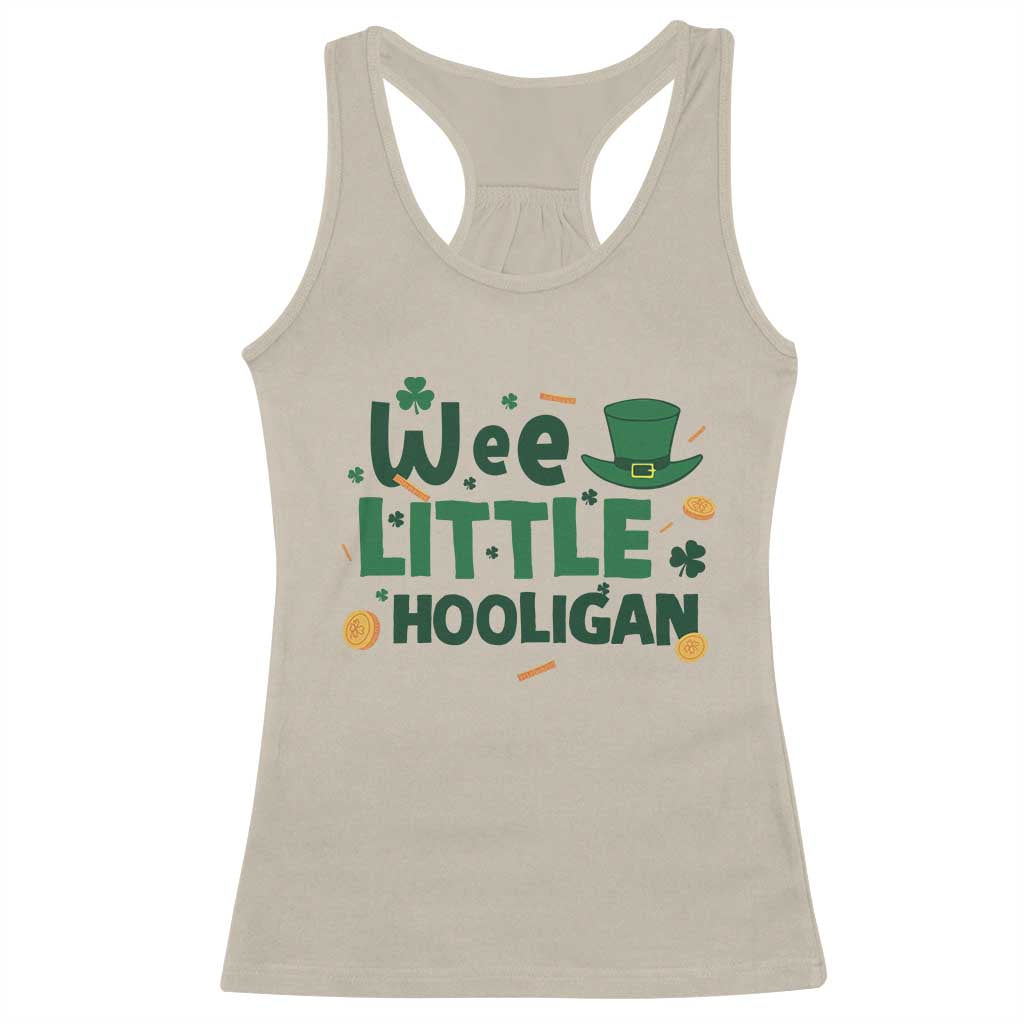Funny St Patrick's Day Wee Little Hooligan Racerback Tank Top Shamrock TS11 Sand Print Your Wear